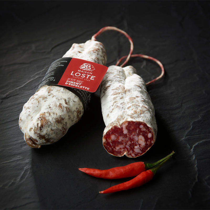 Loste Saucisson Basque With Espelette Pepper - 150g - gourmet-de-paris-london