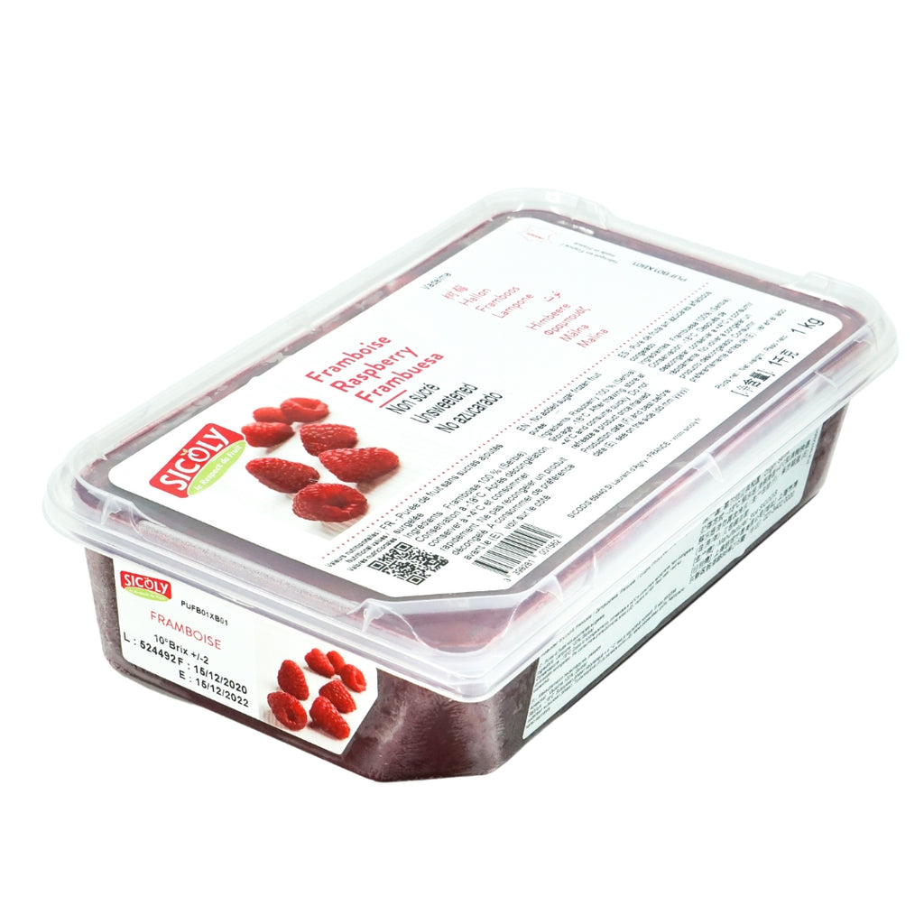 Frozen Raspberry Puree - 1kg (Unsweetened, Origin: Europe)
