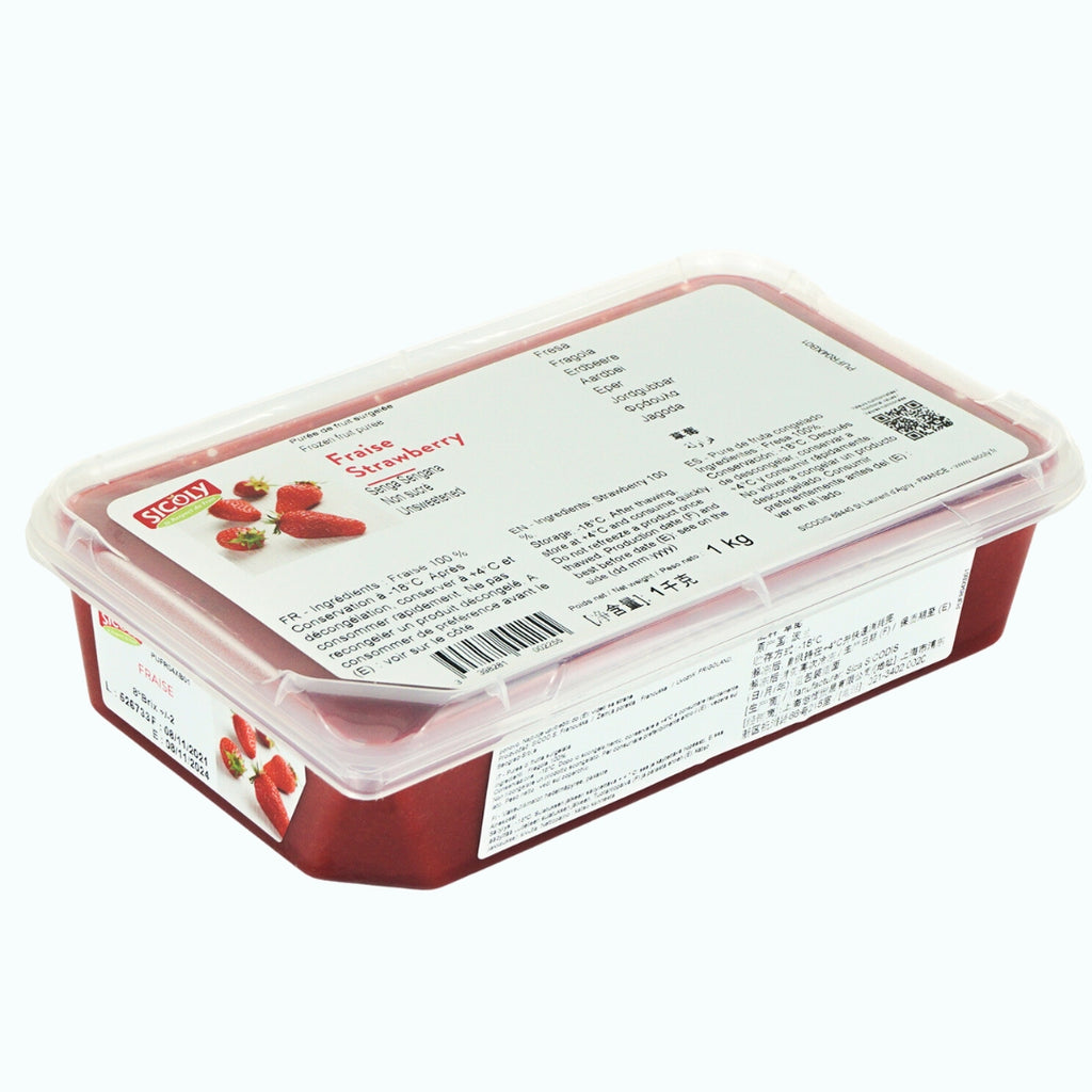 Frozen Strawberry Puree - 1kg (Unsweetened, Origin: Europe)